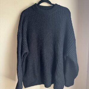 Black Knit Crewneck Sweater